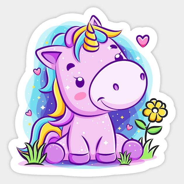 Unicorn purple Sticker by MShams13